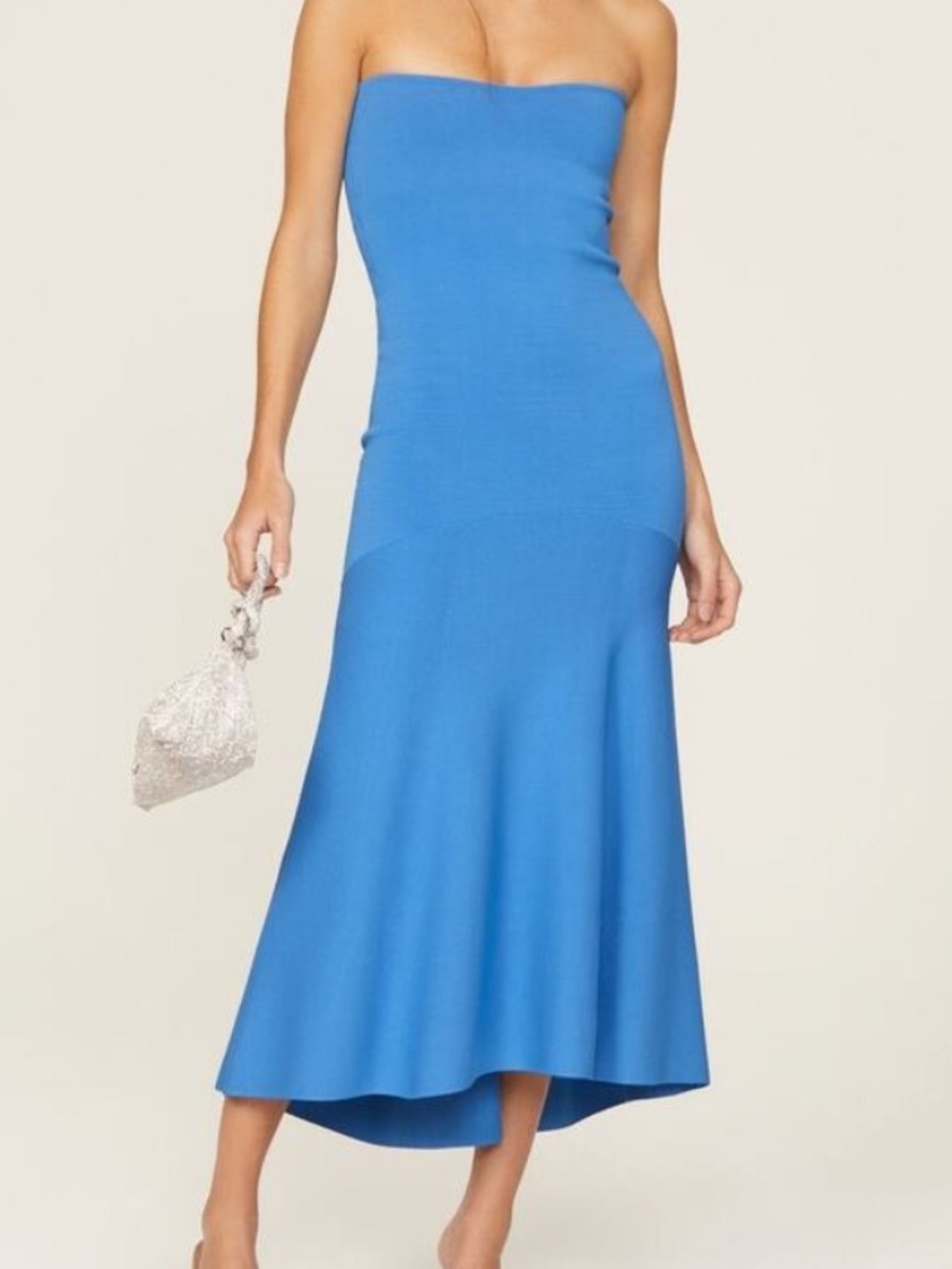 A.L.C. Strapless Sapphire Blue Midi Dress
